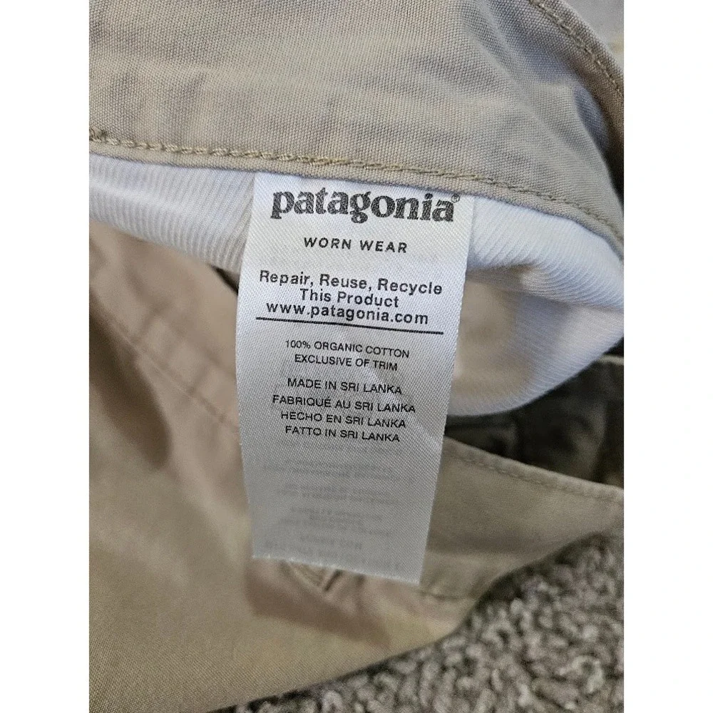 Patagonia Mens Size 33 Organic Cotton Chino Shorts Khaki Tan Gorpcore Outdoor